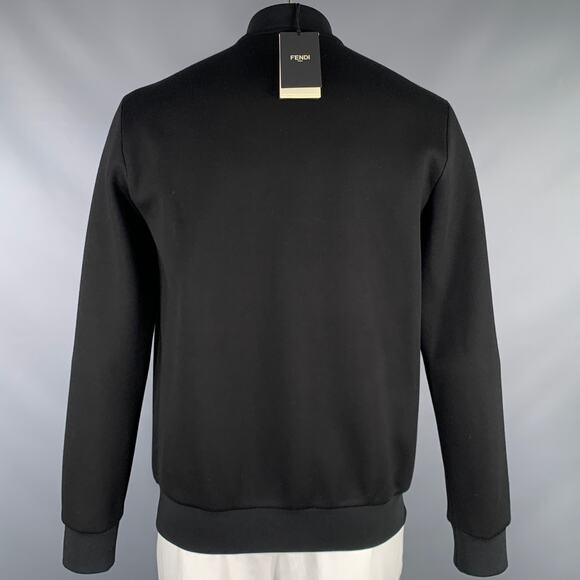 FENDI Size 42 Black Viscose Zip Up Jacket - Picture 4 of 9